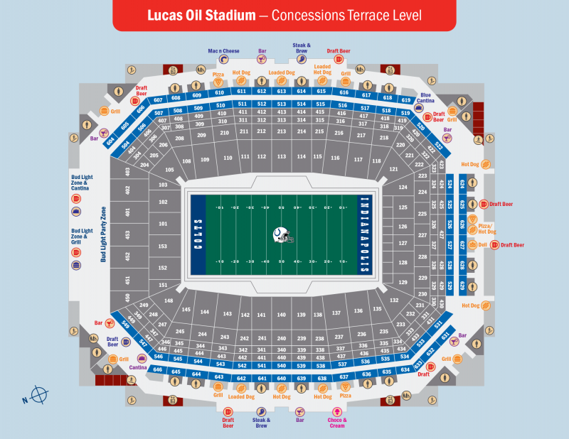 Lucas Oil Stadium Maps By Level